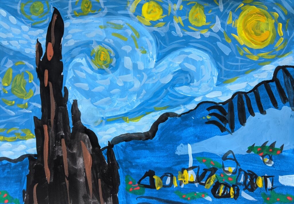 Van gogh painting - Dartington Primary School School Kids Art Club Totnes, Devon